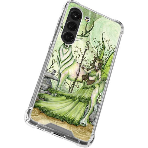 Amy Brown Guardian Fairy and Stag Galaxy S23 Clear Case