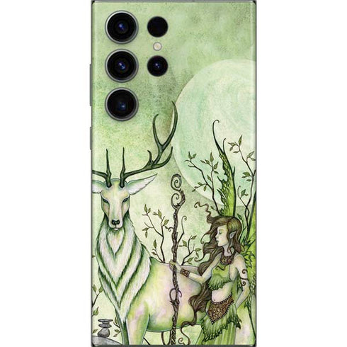 Amy Brown Guardian Fairy and Stag Galaxy S23 Ultra Skin