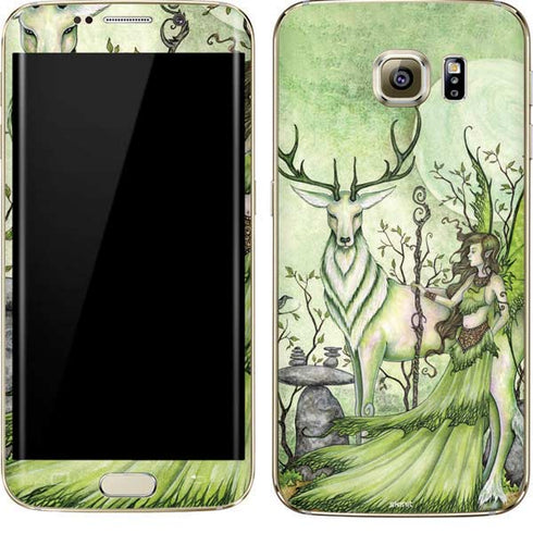 Amy Brown Guardian Fairy and Stag Galaxy S7 Edge Skin