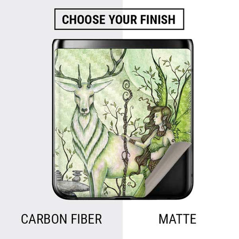 Amy Brown Guardian Fairy and Stag Galaxy Z Flip Skin