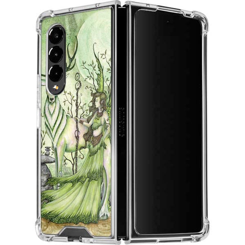 Amy Brown Guardian Fairy and Stag Galaxy Z Fold4 5G Clear Case