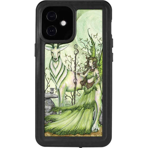 Amy Brown Guardian Fairy and Stag iPhone 12 Mini Waterproof Case