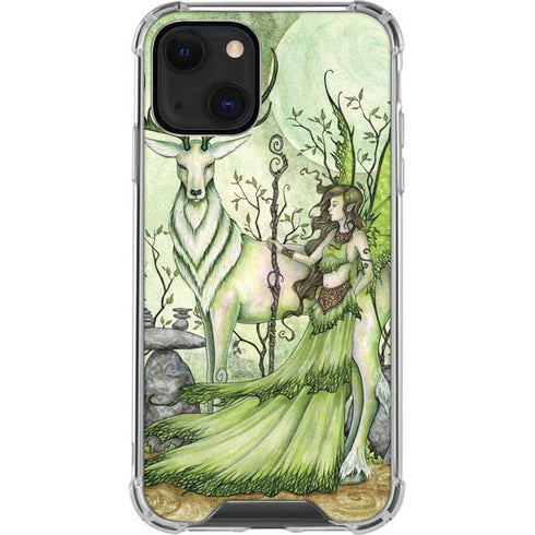 Amy Brown Guardian Fairy and Stag iPhone 13 Mini Clear Case