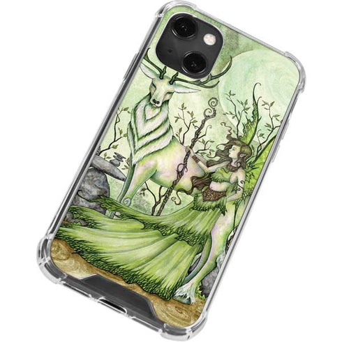 Amy Brown Guardian Fairy and Stag iPhone 13 Mini Clear Case