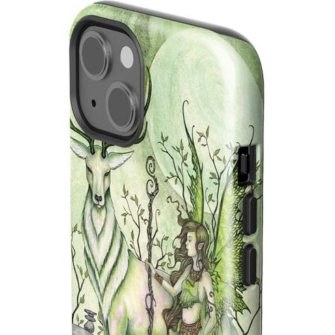 Amy Brown Guardian Fairy and Stag iPhone 14 Plus Impact Case