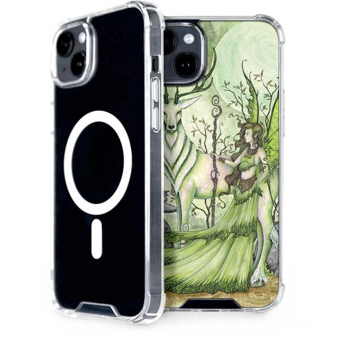Amy Brown Guardian Fairy and Stag iPhone 14 MagSafe Case