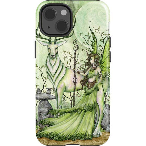 Amy Brown Guardian Fairy and Stag iPhone 14 Impact Case