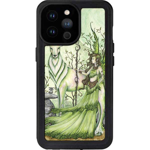 Amy Brown Guardian Fairy and Stag iPhone 14 Pro Max Waterproof Case