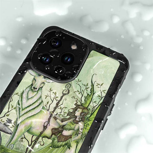 Amy Brown Guardian Fairy and Stag iPhone 14 Pro Max Waterproof Case