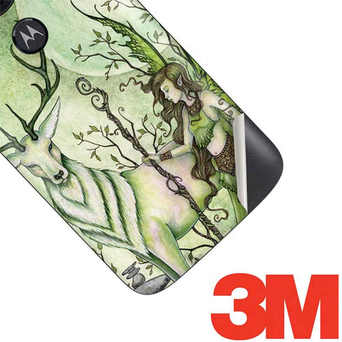 Amy Brown Guardian Fairy and Stag Moto E5 Play Skin