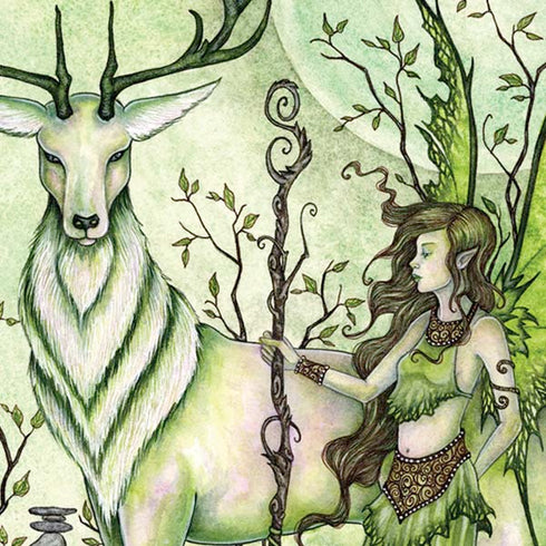 Amy Brown Guardian Fairy and Stag Moto E5 Play Skin