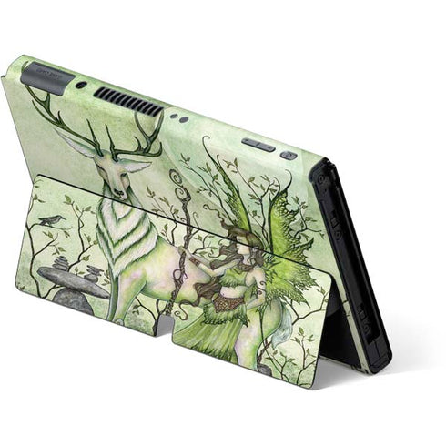 Amy Brown Guardian Fairy and Stag Nintendo Switch OLED (2021) Skin