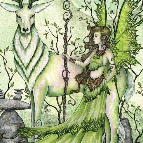 Amy Brown Guardian Fairy and Stag PS4 Console and Controller Bundle Skin