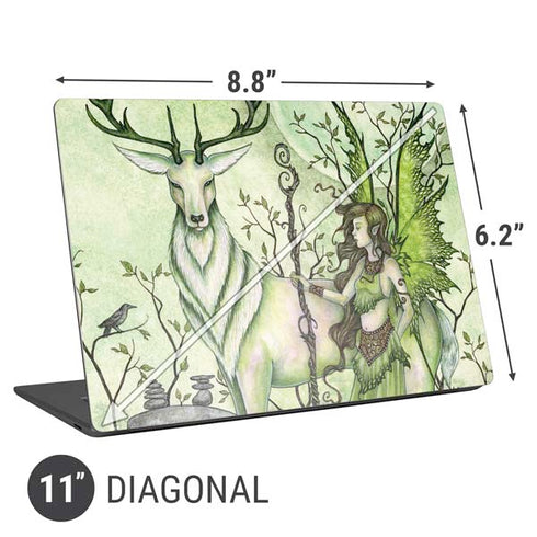 Amy Brown Guardian Fairy and Stag Universal Laptop 11in (8.8 x 6.2in) Skin