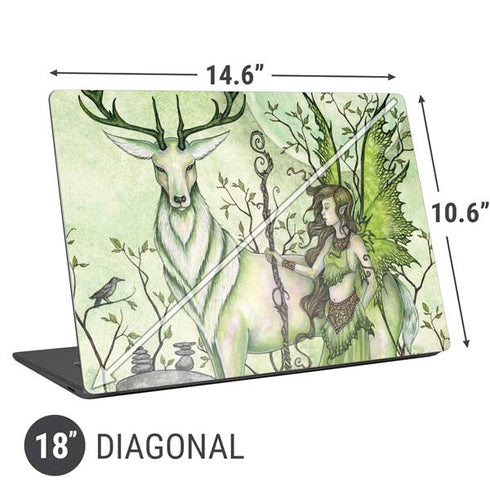 Amy Brown Guardian Fairy and Stag Universal Laptop 18in (14.6 x 10.6in) Skin