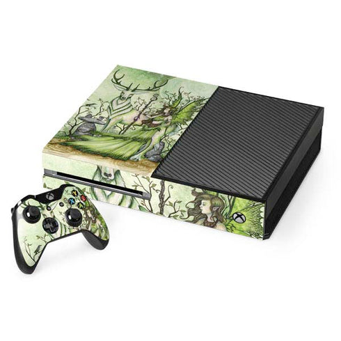 Amy Brown Guardian Fairy and Stag Xbox One Console and Controller Bundle Skin