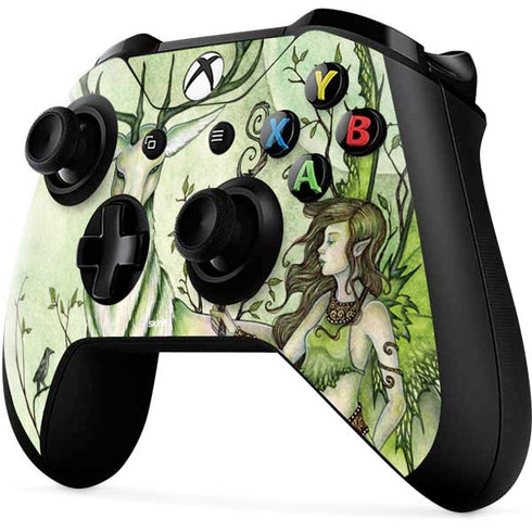 Amy Brown Guardian Fairy and Stag Xbox One X Controller Skin