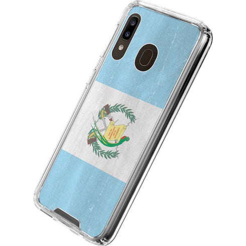 Guatemala Flag Distressed Galaxy A30 Clear Case