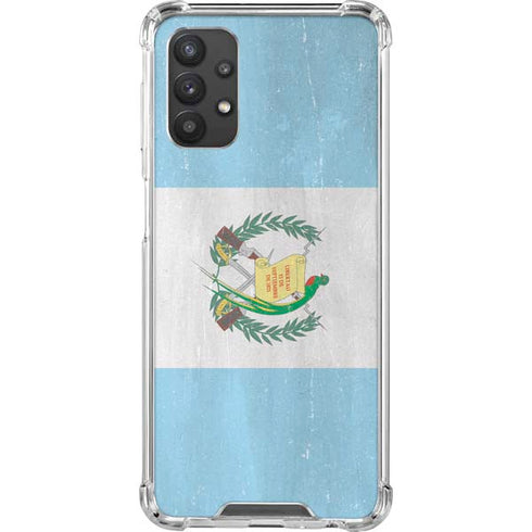 Guatemala Flag Distressed Galaxy A32 5G Clear Case