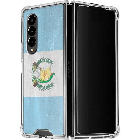 Guatemala Flag Distressed Galaxy Z Fold4 5G Clear Case