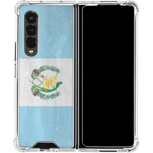 Guatemala Flag Distressed Galaxy Z Fold4 5G Clear Case