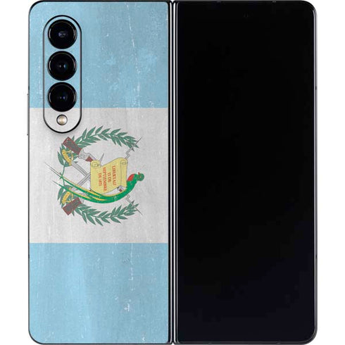 Guatemala Flag Distressed Galaxy Z Fold4 5G Skin