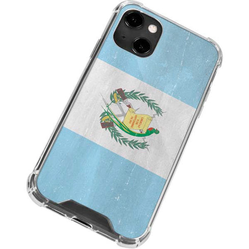 Guatemala Flag Distressed iPhone 14 Clear Case
