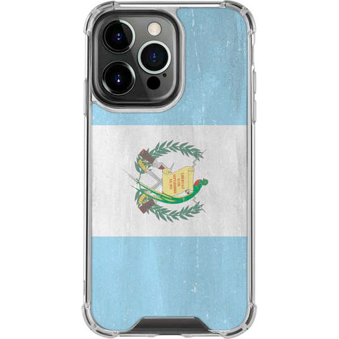 Guatemala Flag Distressed iPhone 14 Pro Clear Case
