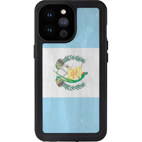 Guatemala Flag Distressed iPhone 14 Pro Max Waterproof Case