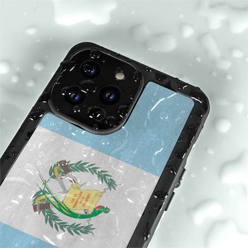 Guatemala Flag Distressed iPhone 14 Pro Waterproof Case