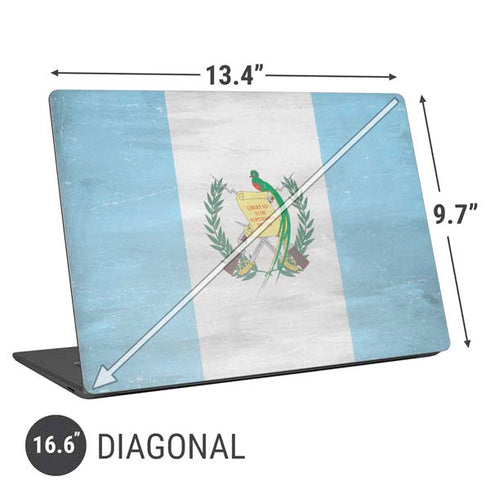 Guatemala Flag Distressed Universal Laptop 16.6in (13.4 x 9.7in) Skin