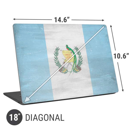 Guatemala Flag Distressed Universal Laptop 18in (14.6 x 10.6in) Skin
