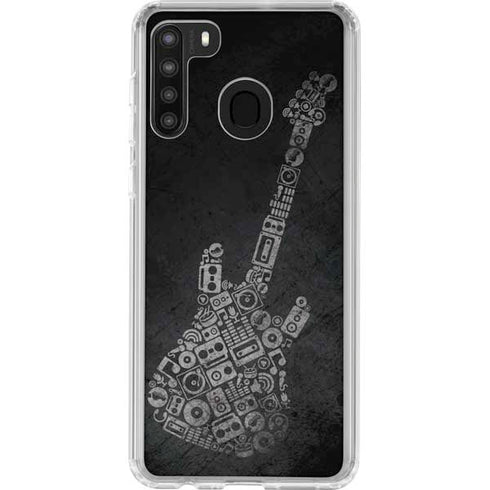 Guitar Pattern Galaxy A21 Clear Case