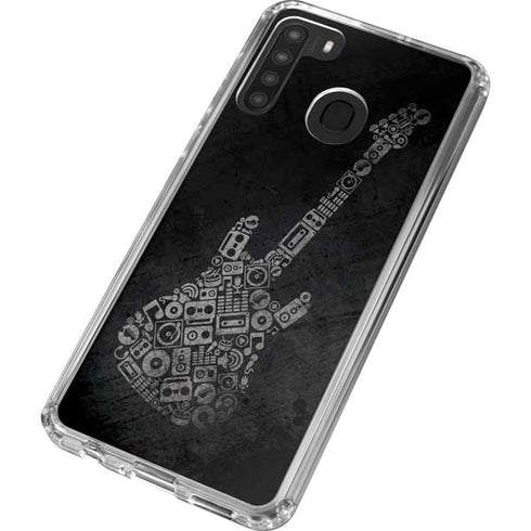 Guitar Pattern Galaxy A21 Clear Case
