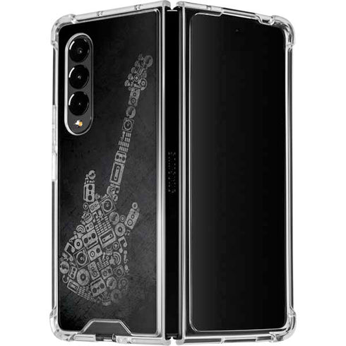 Guitar Pattern Galaxy Z Fold4 5G Clear Case