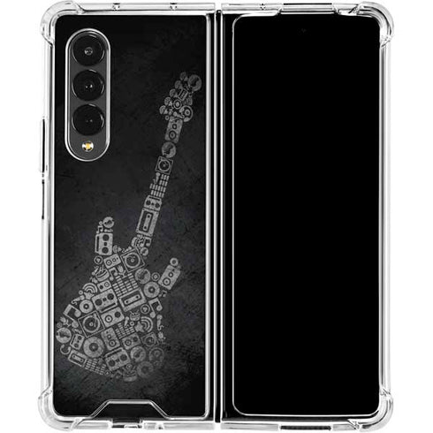 Guitar Pattern Galaxy Z Fold4 5G Clear Case
