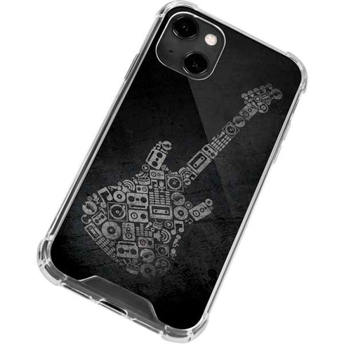 Guitar Pattern iPhone 14 Clear Case