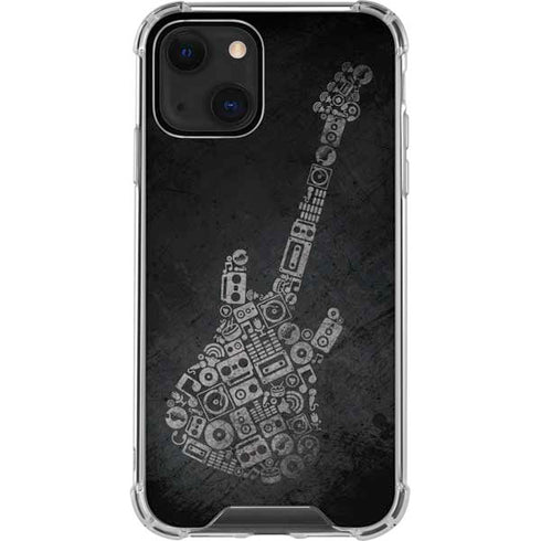 Guitar Pattern iPhone 14 Plus Clear Case