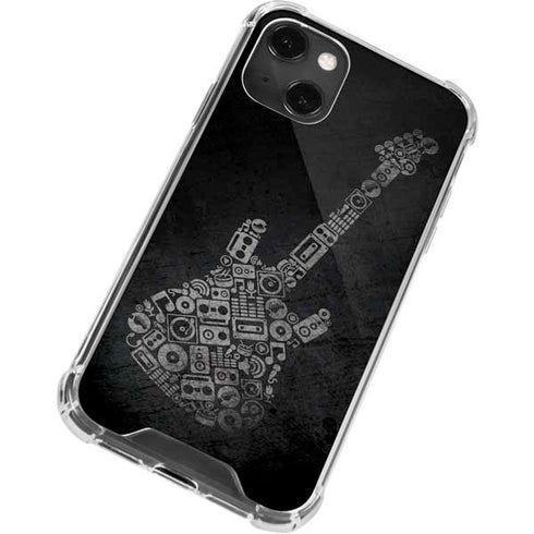 Guitar Pattern iPhone 14 Plus Clear Case