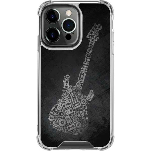 Guitar Pattern iPhone 14 Pro Clear Case