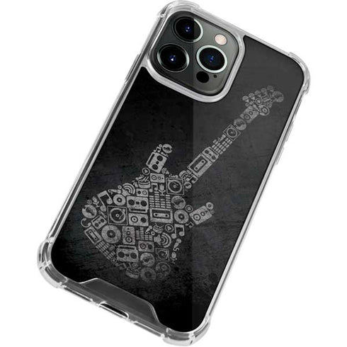 Guitar Pattern iPhone 14 Pro Clear Case