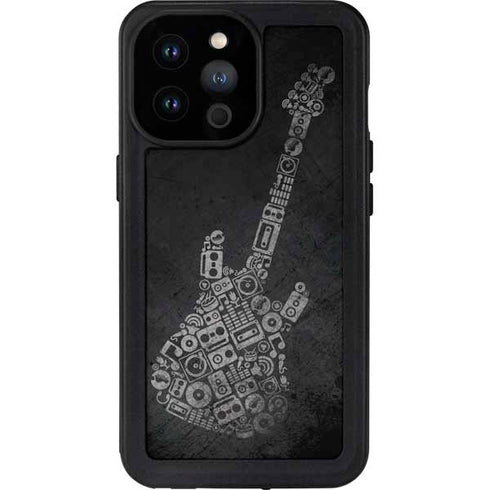 Guitar Pattern iPhone 14 Pro Max Waterproof Case