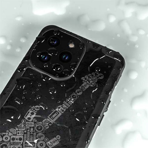Guitar Pattern iPhone 14 Pro Waterproof Case