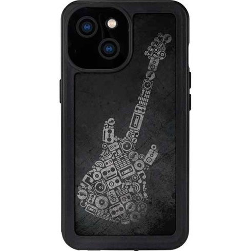 Guitar Pattern iPhone 15 Waterproof Case