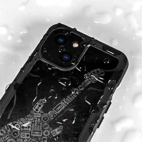 Guitar Pattern iPhone 15 Waterproof Case