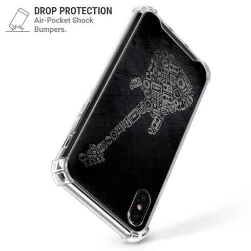 Guitar Pattern iPhone XS Max Clear Case