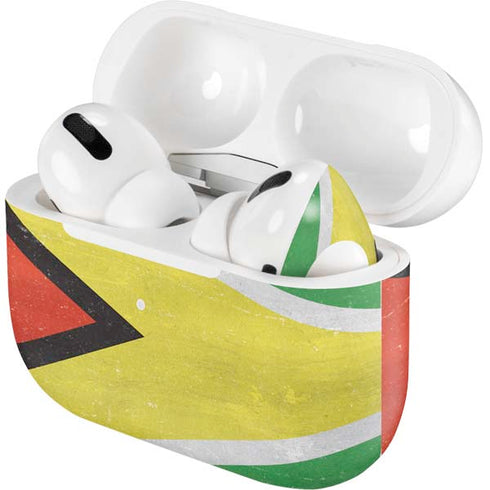 Guyana Flag Distressed Apple AirPods Pro Skin
