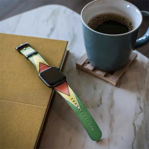 Guyana Flag Distressed Apple Watch Band 42-44mm