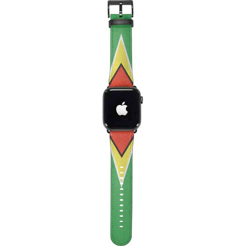 Guyana Flag Distressed Apple Watch Band 38-40mm
