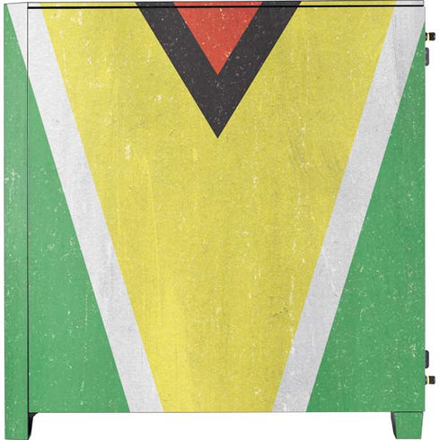 Guyana Flag Distressed Corsair 4000D Tempered Glass Mid-Tower ATX Case Skin